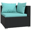 vidaXL 4 Piece Poly Rattan Garden Lounge Set in Black/Blue