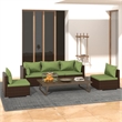 vidaXL 5 Piece Steel Garden Lounge Set in Brown
