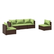 vidaXL 5 Piece Steel Garden Lounge Set in Brown
