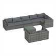 vidaXL 9 Piece Steel Small Garden Lounge Set in Gray