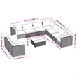 vidaXL 10 Piece Garden Lounge Set in Black/Blue
