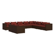 vidaXL Poly Rattan Garden Lounge Set in Brown
