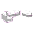 vidaXL 7 Piece Steel Garden Lounge Set in Gray