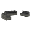 vidaXL 7 Piece Steel Garden Lounge Set in Gray