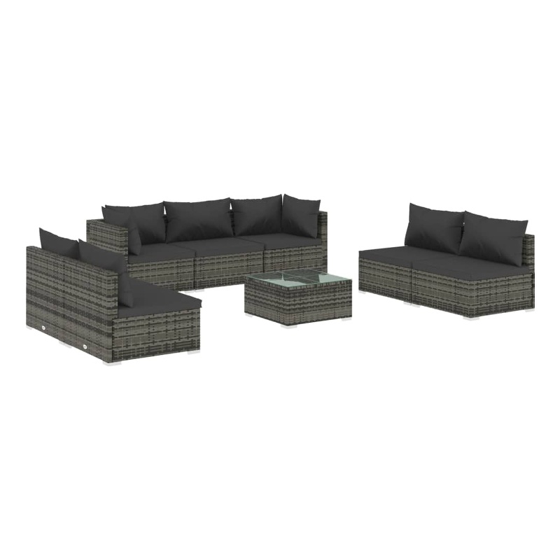 vidaXL 8 Piece Garden Lounge Set in Gray/Anthracite