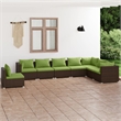 vidaXL Steel Garden Lounge Set in Green/Brown