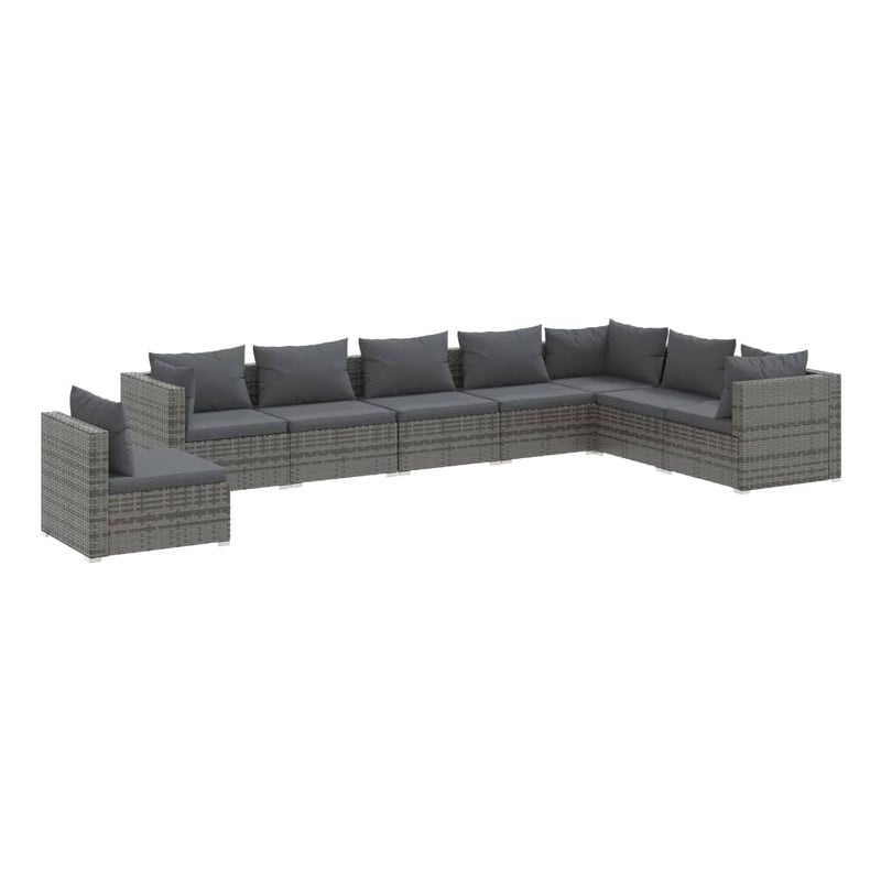 vidaXL 8 Piece Steel Garden Lounge Set in Gray