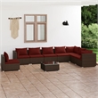 vidaXL 9 Piece Large Garden Lounge Set in Brown
