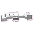 vidaXL 9 Piece Large Garden Lounge Set in Brown