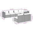 vidaXL 7 Piece Steel Lounge Set in Black/Cream