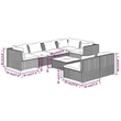 vidaXL 8 Piece Garden Lounge Set in Red/Brown