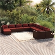 vidaXL Steel Large Garden Lounge Set in Brown