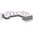 vidaXL Steel Large Garden Lounge Set in Brown