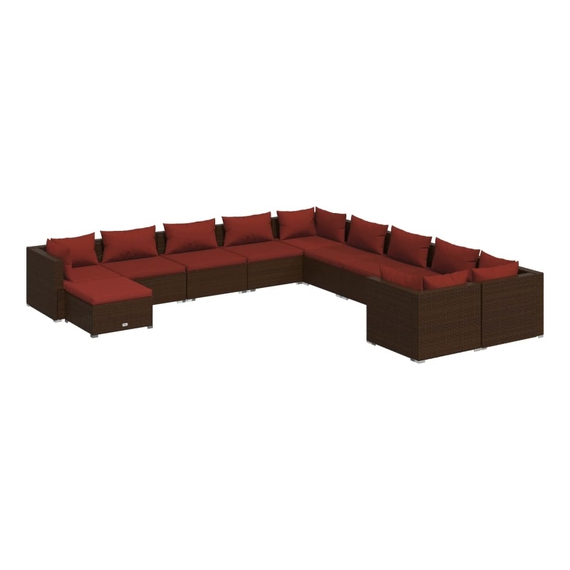 vidaXL Steel Large Garden Lounge Set in Brown