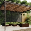 vidaXL Steel Small Garden Lounge Set in Brown