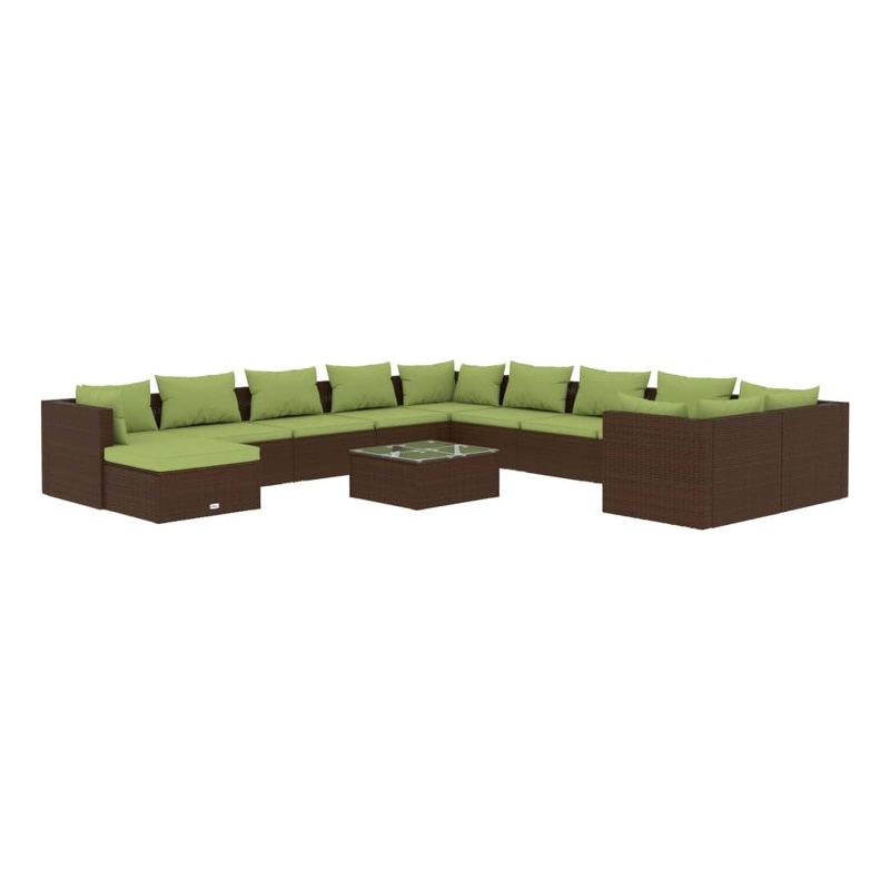 vidaXL Steel Small Garden Lounge Set in Brown