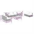 vidaXL 9 Piece Garden Lounge Set in Black/Blue