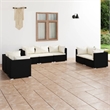 vidaXL 7 Piece Medium Garden Lounge Set in Black
