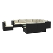 vidaXL 10 Piece Garden Lounge Set in Black/Cream