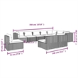 vidaXL 10 Piece Poly Rattan Small Garden Lounge Set in Black/Blue