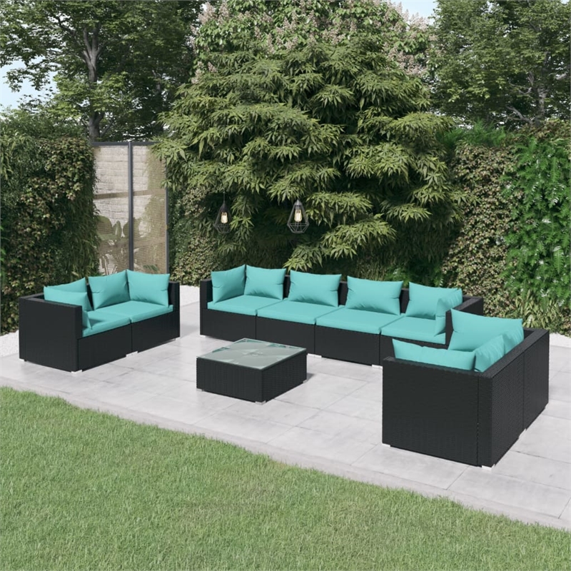 vidaXL Garden Lounge Set in Black