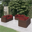 vidaXL 6 Piece Steel Garden Lounge Set in Brown