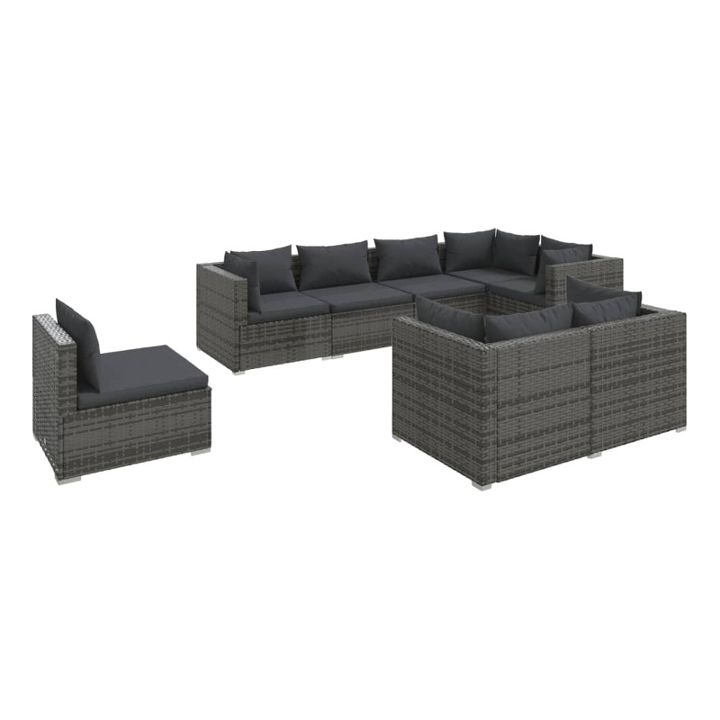 vidaXL 8 Piece Garden Lounge Set in Gray/Anthracite