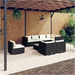 vidaXL 9 Piece Garden Lounge Set in Black/Cream
