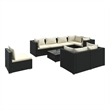 vidaXL 9 Piece Garden Lounge Set in Black/Cream
