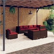 vidaXL 9 Piece Steel Large Garden Lounge Set in Red/Brown