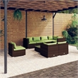vidaXL 9 Piece Steel Garden Lounge Set in Brown