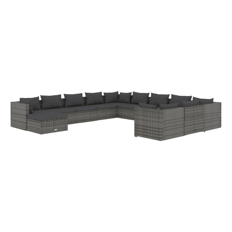 vidaXL 12 Piece Garden Lounge Set in Gray