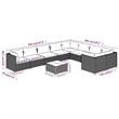 vidaXL Steel Large Garden Lounge Set in Black/Blue