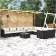 vidaXL 10 Piece Garden Lounge Set in Black
