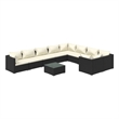 vidaXL 10 Piece Garden Lounge Set in Black