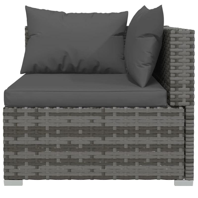 vidaXL 10 Piece Poly Rattan Garden Lounge Set in Gray/Anthracite