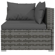 vidaXL 10 Piece Poly Rattan Garden Lounge Set in Gray/Anthracite