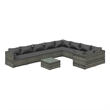 vidaXL 10 Piece Poly Rattan Garden Lounge Set in Gray/Anthracite
