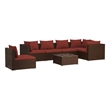 vidaXL 7 Piece Steel Garden Lounge Set in Brown