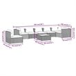 vidaXL 8 Piece Garden Lounge Set in Gray