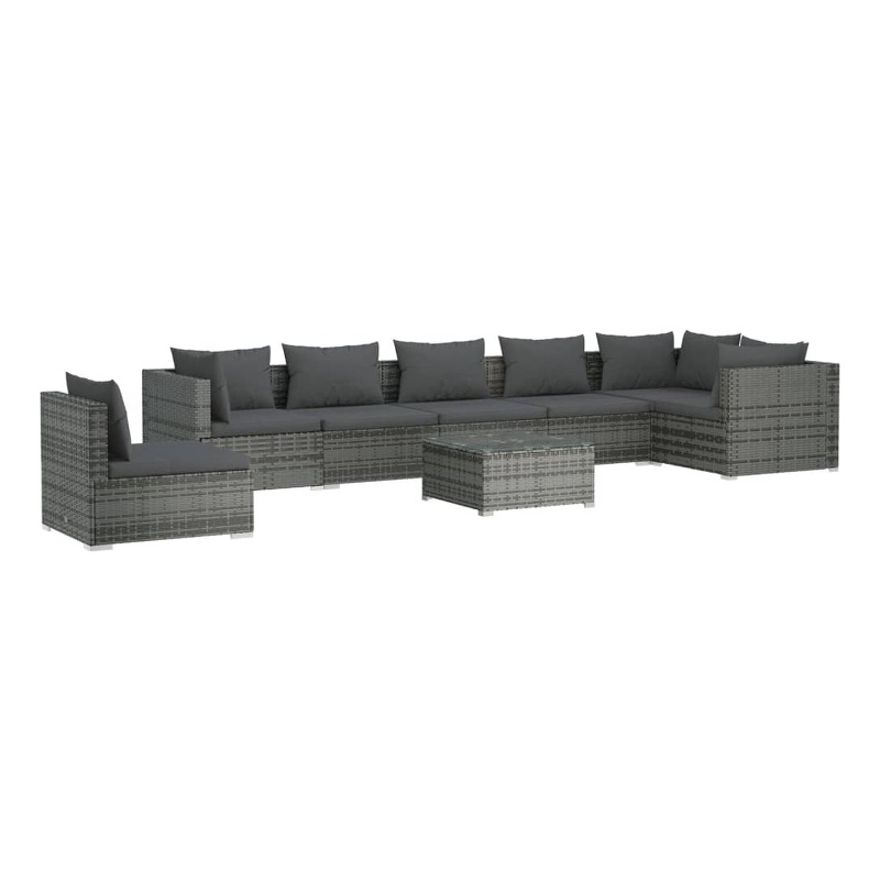 vidaXL 8 Piece Garden Lounge Set in Gray