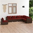 vidaXL 7 Piece Steel Garden Lounge Set in Brown