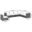 vidaXL 7 Piece Steel Garden Lounge Set in Brown