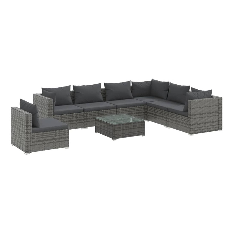 vidaXL 8 Piece Garden Lounge Set in Gray/Anthracite