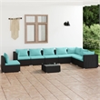 vidaXL 9 Piece Small Garden Lounge Set in Black