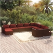 vidaXL 10 Piece Garden Lounge Set in Red/Brown