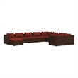 vidaXL 10 Piece Garden Lounge Set in Red/Brown