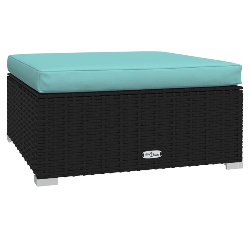 vidaXL 11 Piece Steel Garden Lounge Set in Black/Blue