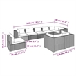 vidaXL 9 Piece Garden Lounge Set in Red/Brown