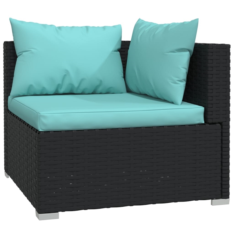 vidaXL 10 Piece Small Garden Lounge Set in Black